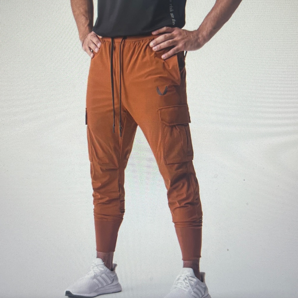 Size L Large ASRV DSG-0825 Men Tetra-Lite Cargo high rib jogger Rust color pants - Picture 7 of 7